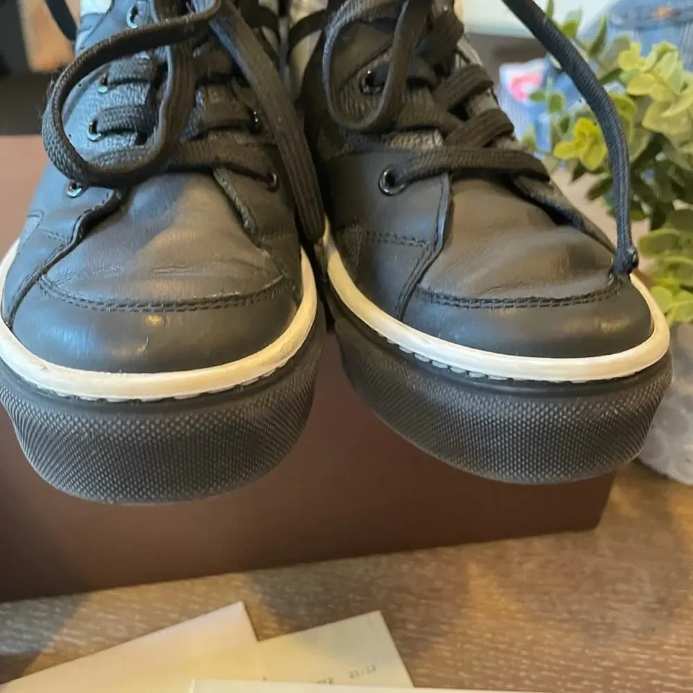 Louis Vuitton Boys Black Damier Designer Sneakers Shoes Youth size 12